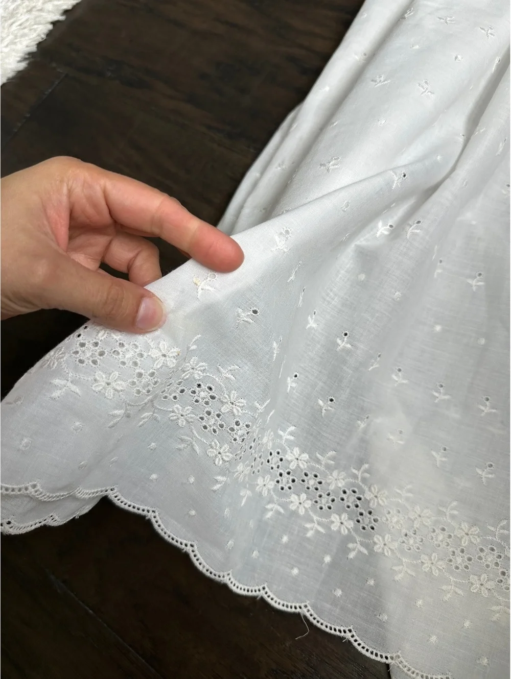 Vintage Handmade Girl's Apron pinafore Dress White Embroidered